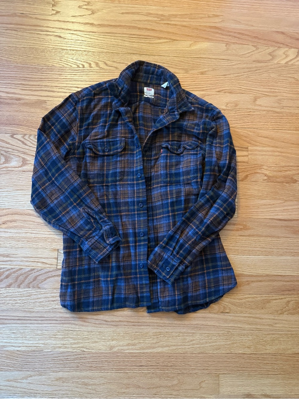 Levi's Blue and Brown Plaid Lightweight Shirt Jacket